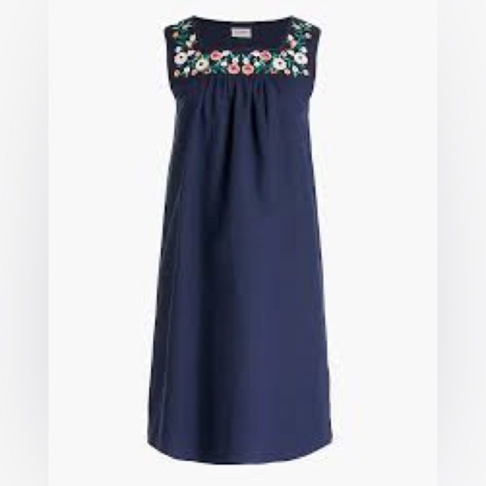 NWT J Crew Embroidered Floral Linen Blend
Shift Dress, sz XXS